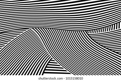 Diseño de líneas de cebra con vectores de franjas en blanco y negro, textura de moda en franjas, impresión en cebra