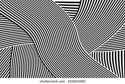 Diseño de líneas de cebra con vectores de franjas en blanco y negro, textura de moda en franjas, impresión en cebra