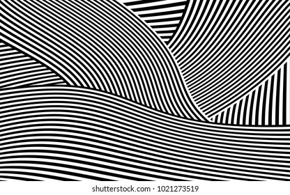 Diseño de líneas de cebra con vectores de franjas en blanco y negro, textura de moda en franjas, impresión en cebra