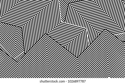 Diseño de líneas de cebra con vectores de franjas en blanco y negro, textura de moda en rayas, impresión en cebra