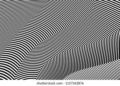 Diseño de líneas de cebra con vectores de franjas en blanco y negro, textura de moda en franjas, impresión en cebra