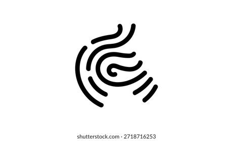 Zebra Lines Logo, schwarz, einzelne Silhouette