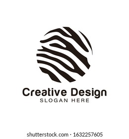 zebra. lion. tiger skin texture logo Ideas. Inspiration logo design. Template Vector Illustration. Isolated On White Background