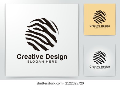 zebra. lion. tiger skin texture logo Ideas. Inspiration logo design. Template Vector Illustration. Isolated On White Background