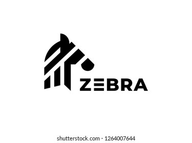 Zebra Logo Design. Vector abstract logo animal design shapes.