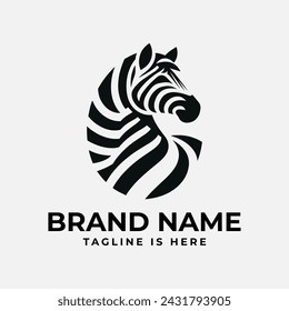 Zebra logo, This logo can be used for fashion companies, veterinary clinics, or wildlife conservation organizations.