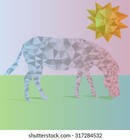 Zebra low poly design pastel color