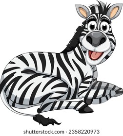 A Zebra in einer Cartoon-Zeichenkarte für Leuchtpositionen