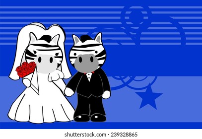 zebra married cartoon background in vector format very easy to edit
