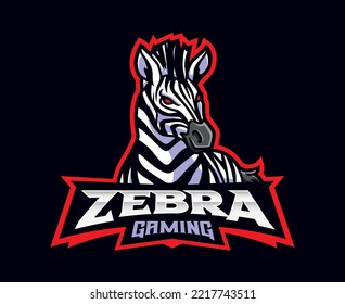 Zebra mascot logo design. Wild zebra vector illustration. Logo illustration for mascot or symbol and identity, emblem sports or e-sports gaming team