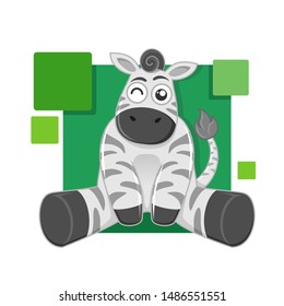 Zebra Mascot logo template isolated with square pattern