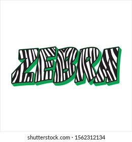 Zebra name letters zebra pattern black and white strips