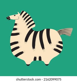 zebra on a bright background in pop art style