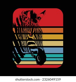 
Cebra de fondo retro Imprimir, para ropa para niños, camisetas, camisetas. vectores