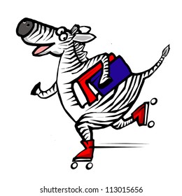 Zebra On Skates