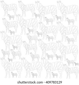 Zebra on a white background,vector illustration