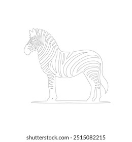 Zebra Um desenho de linha. Linha contínua minimalista estilo ilustração vetorial, Dia Mundial do Bem-Estar Animal Zebra Line Art. Black and white zebra straps