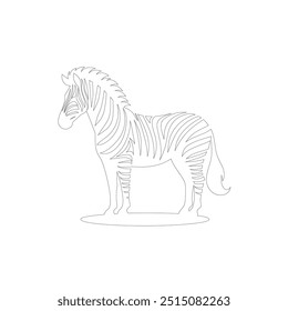 Zebra Um desenho de linha. Linha contínua minimalista estilo ilustração vetorial, Dia Mundial do Bem-Estar Animal Zebra Line Art. Black and white zebra straps