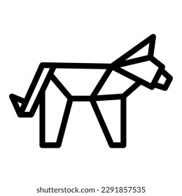 Zebra origami icon outline vector. Paper animal. Folded art