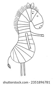 Imagen vectorial de ilustración de contorno de cebra. 
Obra de mano obras de arte de cebra. 
Simple y lindo logo original.
Ilustración vectorial dibujada a mano para afiches, tarjetas, camisetas.