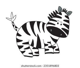 Zebra outline illustration vector image. 
Hand drawn zebra artwork. 
Simple cute original logo.
Hand drawn vector illustration for posters, cards, t-shirts.