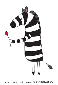 Zebra outline illustration vector image. 
Hand drawn zebra artwork. 
Simple cute original logo.
Hand drawn vector illustration for posters, cards, t-shirts.
