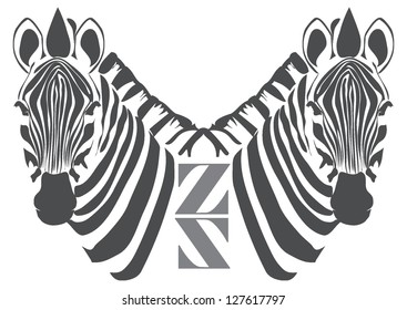 Zebra Outline Mirror Reflection