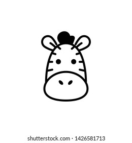 Zebra (Outline Stroke Animal Icon Vector Illustration - Vector)