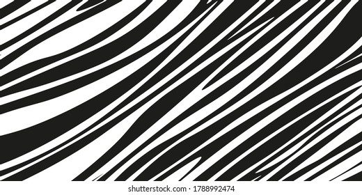 Zebra pattern in abstract style in black and white. Vector illustration  for wrapping paper, textile, fabric, wallpaper, fashion, bags