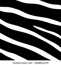 Zebra Pattern Background. Abstract Wild Animal Skin Print Design. Flat Vector Illustration.