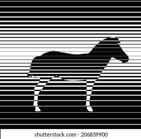 Zebra pattern black on the white