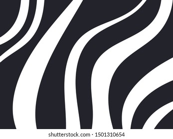 Zebra pattern. Black stripes on a white background. The skin of the animal. Vector illustration