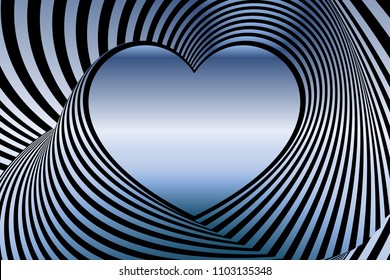 Zebra pattern heart, copy space, title space, message space