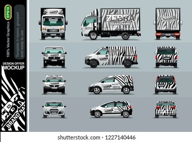 Zebra pattern. Layout offers for your business. Mockup in layers and ready to use.