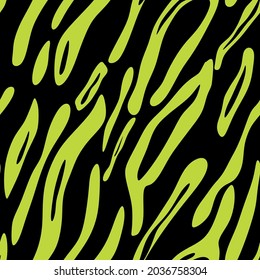 Zebra pattern on a black background. Vector.