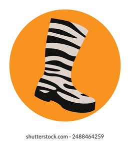 Zebra Pattern Rubber Boot Icon