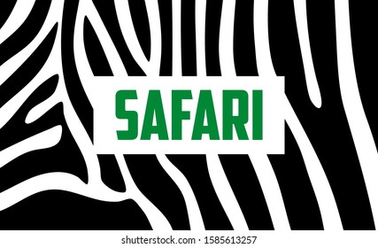 Zebra pattern safari logotype emblem