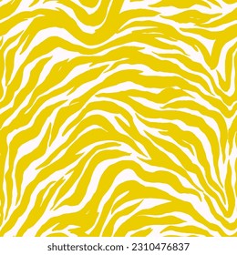 Patrón cebra, ornamento de rayas cebra, estampado vectorial animalista rayas amarillas