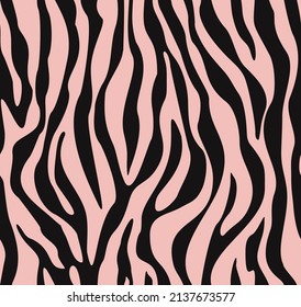 Zebra pattern vector seamless print, trendy texture for textile.