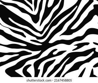 
Textura vectorial de patrón de cebra sin fisuras en blanco y negro para impresión. Piel animal