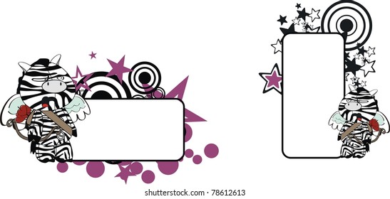 zebra plush cartoon copyspace in vector format