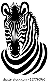 Zebra Portrait in black and white.