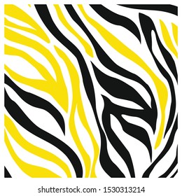 Zebra print, animal fur stripes. Abstract fabric pattern and lines background. Black and White - Equidae family vector