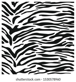 Zebra print, animal fur stripes. Abstract fabric pattern and lines background. Black and White - Equidae family vector