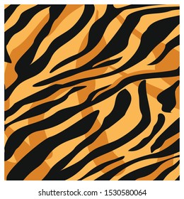 Zebra print, animal fur stripes. Abstract fabric pattern and lines background. Gold and Black - Equidae family vector