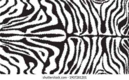 Zebra print, animal skin, line background, Amazing hand drawn vector illustration. Poster, banner. Black and white artwork, 