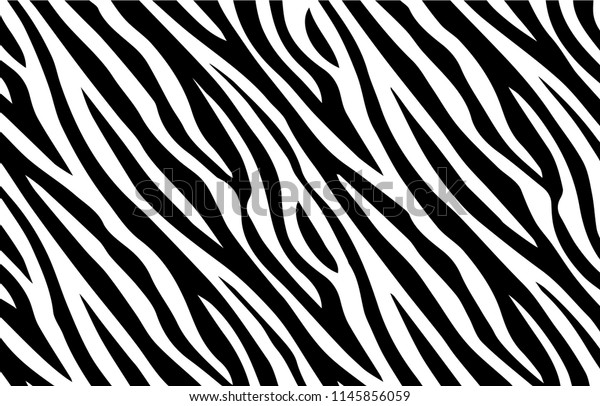 Zebra print, animal
skin, tiger stripes, abstract pattern, line background, fabric.
Amazing hand drawn vector illustration. Poster, banner. Black and
white monochrome 