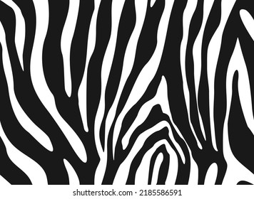 Zebra print background black and white animal skin texture seamless pattern for textile