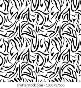 zebra print black and white vector pattern seamless