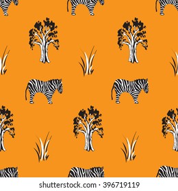 Zebra print enlarged orange